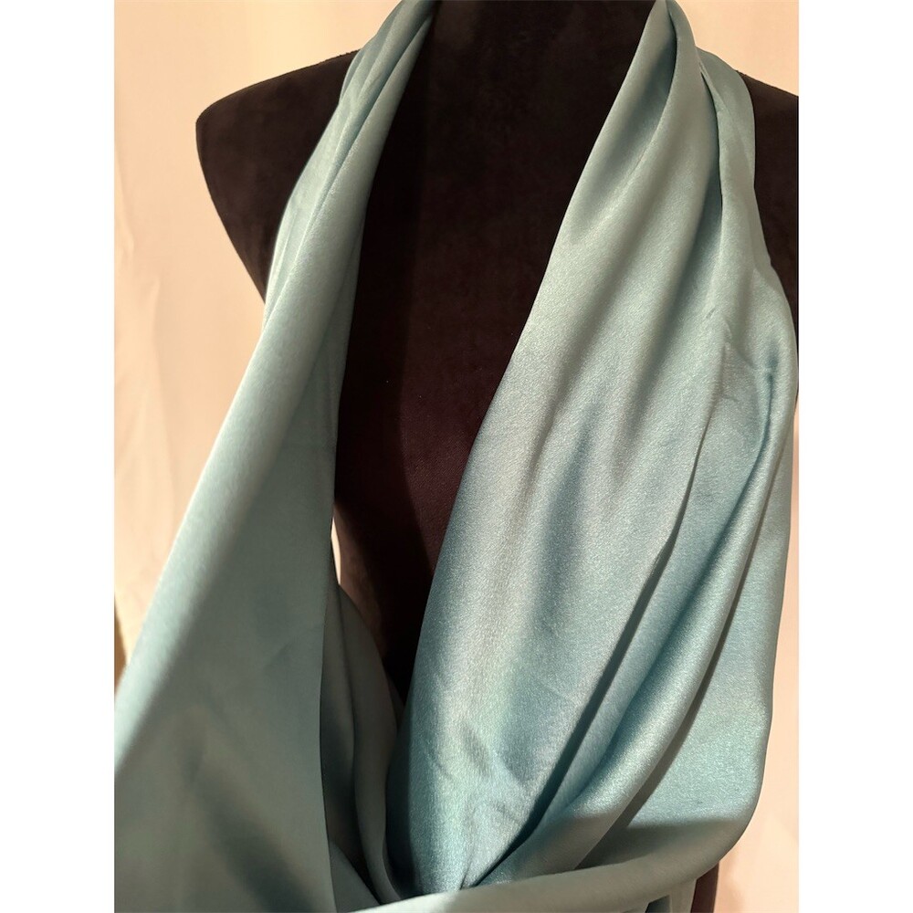 HELLO MOLLY Dress Womens XL Sage Green Drape Cowl Halter Mini Party - Picture 3 of 8